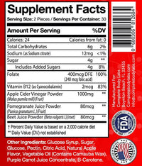APPLE CIDER VINEGAR GUMMIES | Complete Body Labs | Probiotics, Nootropics, Brain Supplements, Protein Bars, Workout Supplements, Health Supplements, Omega-3 & Essential Vitamins For Men & Women
