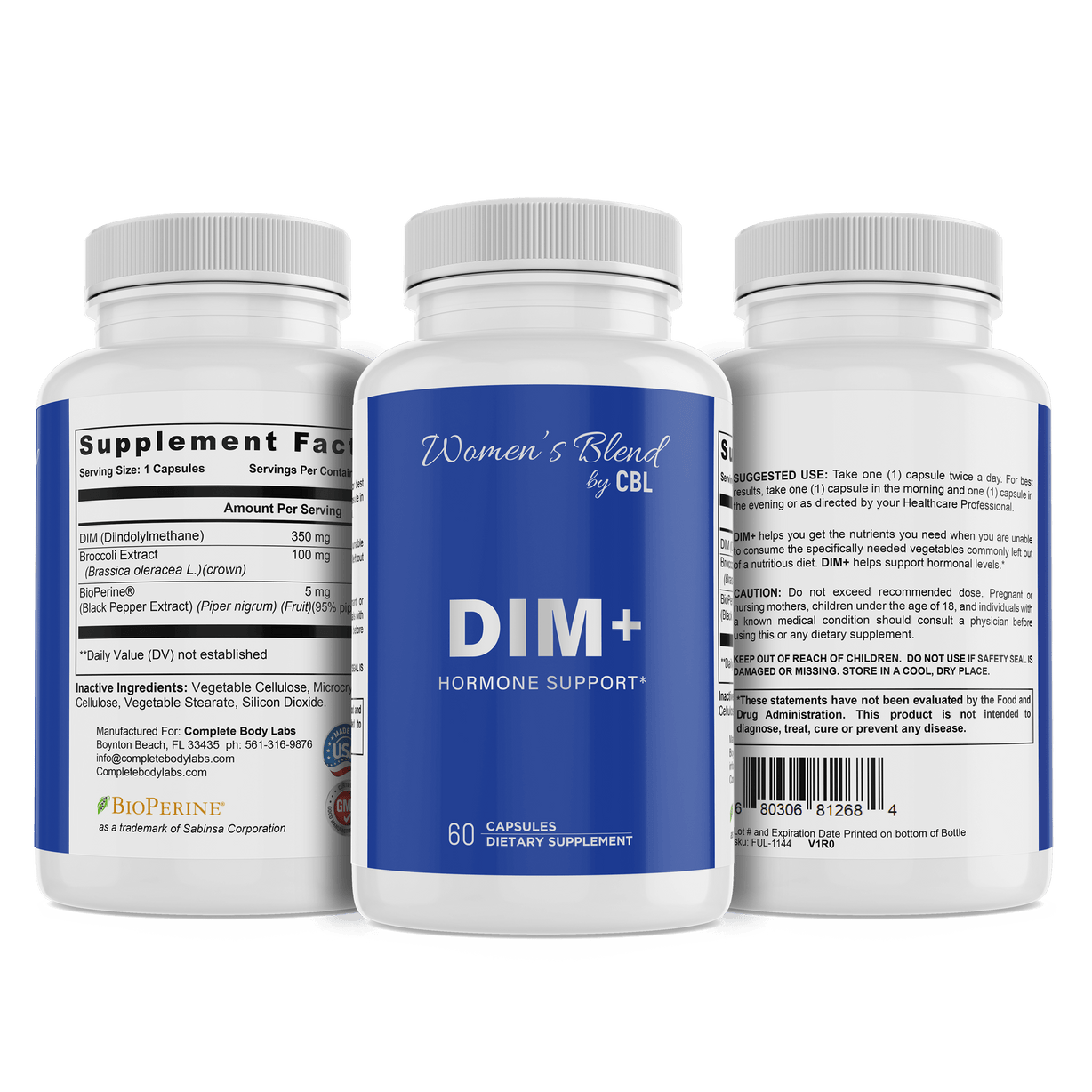 DIM+ Hormone Support | Complete Body Labs | Probiotics, Nootropics, Brain Supplements, Protein Bars, Workout Supplements, Health Supplements, Omega-3 & Essential Vitamins For Men & Women