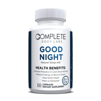 GOOD NIGHT (Natural Sleep Aid) Complete Body Labs | Probiotics, Nootropics, Brain Supplements, Protein Bars, Workout Supplements, Health Supplements, Omega-3 & Essential Vitamins For Men & Women
