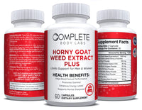 HORNY GOAT WEED EXTRACT PLUS Complete Body Labs | Probiotics, Nootropics, Brain Supplements, Protein Bars, Workout Supplements, Health Supplements, Omega-3 & Essential Vitamins For Men & Women