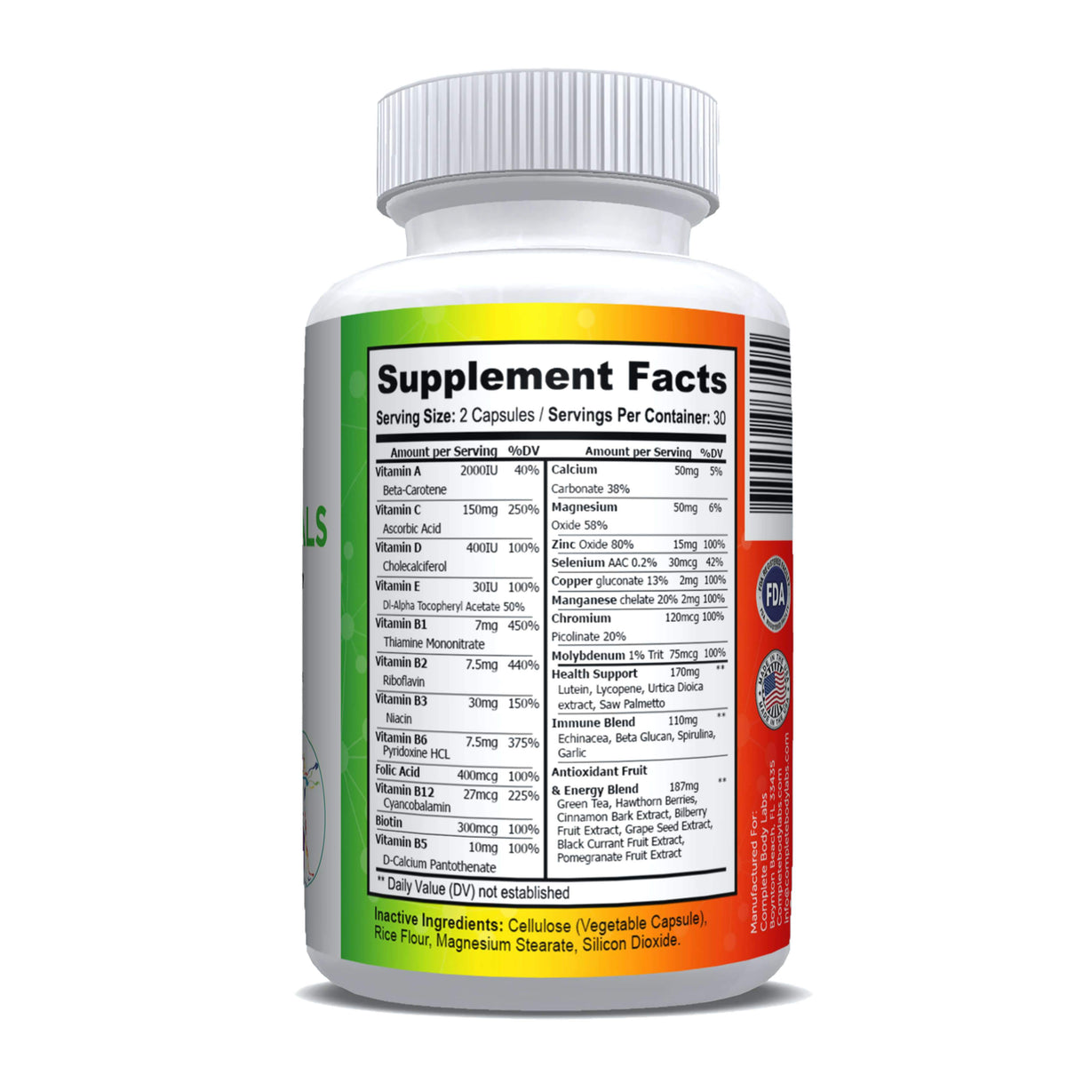 MICRO-ESSENTIALS (Advanced Daily Multivitamin) Complete Body Labs | Probiotics, Nootropics, Brain Supplements, Protein Bars, Workout Supplements, Health Supplements, Omega-3 & Essential Vitamins For Men & Women