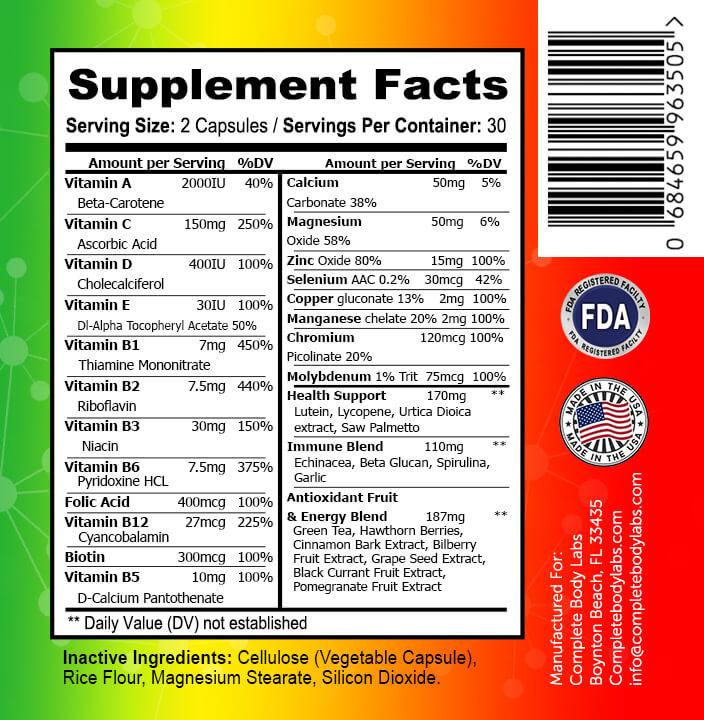MICRO-ESSENTIALS (Advanced Daily Multivitamin) Complete Body Labs | Probiotics, Nootropics, Brain Supplements, Protein Bars, Workout Supplements, Health Supplements, Omega-3 & Essential Vitamins For Men & Women