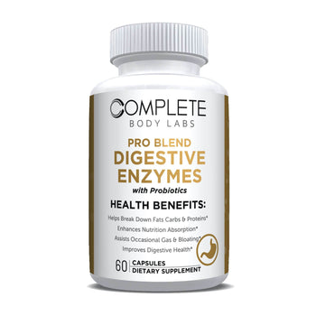 PRO BLEND DIGESTIVE ENZYMES (with Probiotics) Complete Body Labs | Probiotics, Nootropics, Brain Supplements, Protein Bars, Workout Supplements, Health Supplements, Omega-3 & Essential Vitamins For Men & Women