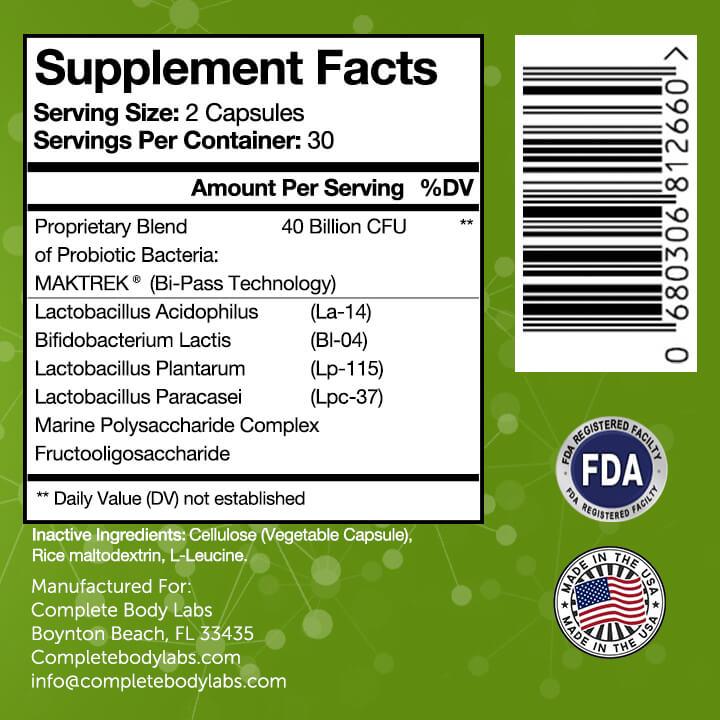 PRO40 Probiotics | Complete Body Labs | Probiotics, Nootropics, Brain Supplements, Protein Bars, Workout Supplements, Health Supplements, Omega-3 & Essential Vitamins For Men & Women