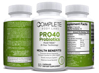 PRO40 Probiotics | Complete Body Labs | Probiotics, Nootropics, Brain Supplements, Protein Bars, Workout Supplements, Health Supplements, Omega-3 & Essential Vitamins For Men & Women
