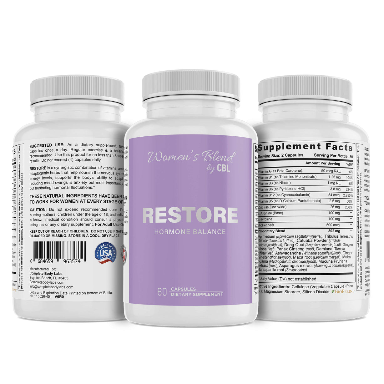 RESTORE Hormone Balance Complete Body Labs