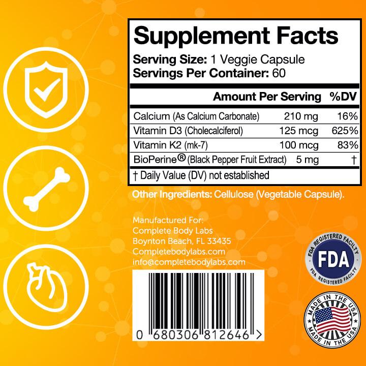 VITAMIN D3 + K2 Complete Body Labs | Probiotics, Nootropics, Brain Supplements, Protein Bars, Workout Supplements, Health Supplements, Omega-3 & Essential Vitamins For Men & Women