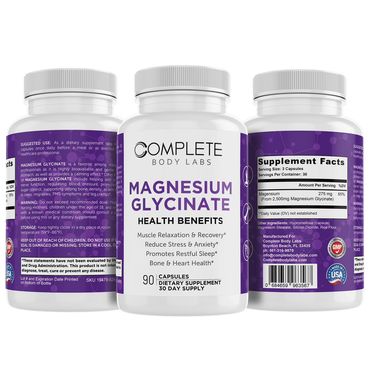 MAGNESIUM GLYCINATE Complete Body Labs 