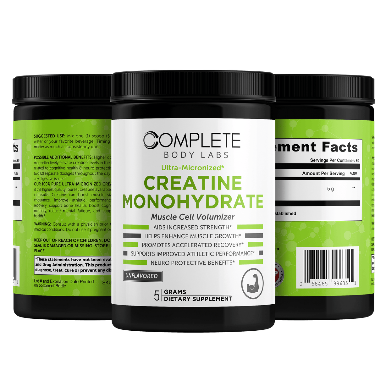Ultra-Micronized CREATINE MONOHYDRATE (Muscle Cell Volumizer) Complete Body Labs 