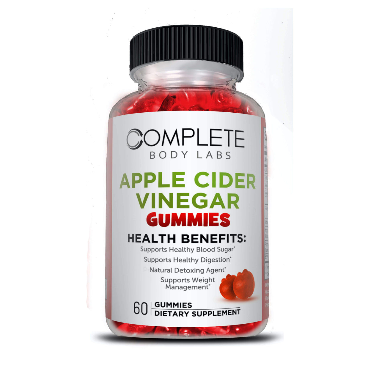 APPLE CIDER VINEGAR GUMMIES | Complete Body Labs | Probiotics, Nootropics, Brain Supplements, Protein Bars, Workout Supplements, Health Supplements, Omega-3 & Essential Vitamins For Men & Women 