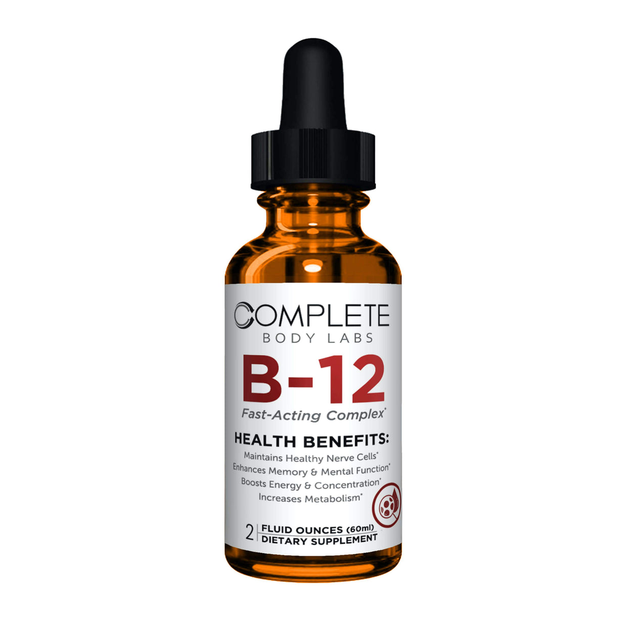 B-12 (Fast-Acting Complex) Complete Body Labs | Probiotics, Nootropics, Brain Supplements, Protein Bars, Workout Supplements, Health Supplements, Omega-3 & Essential Vitamins For Men & Women