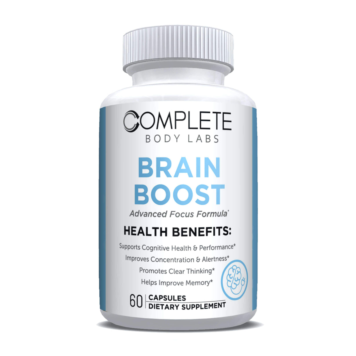 BRAIN BOOST (Advanced Focus Formula) Complete Body Labs | Probiotics, Nootropics, Brain Supplements, Protein Bars, Workout Supplements, Health Supplements, Omega-3 & Essential Vitamins For Men & Women