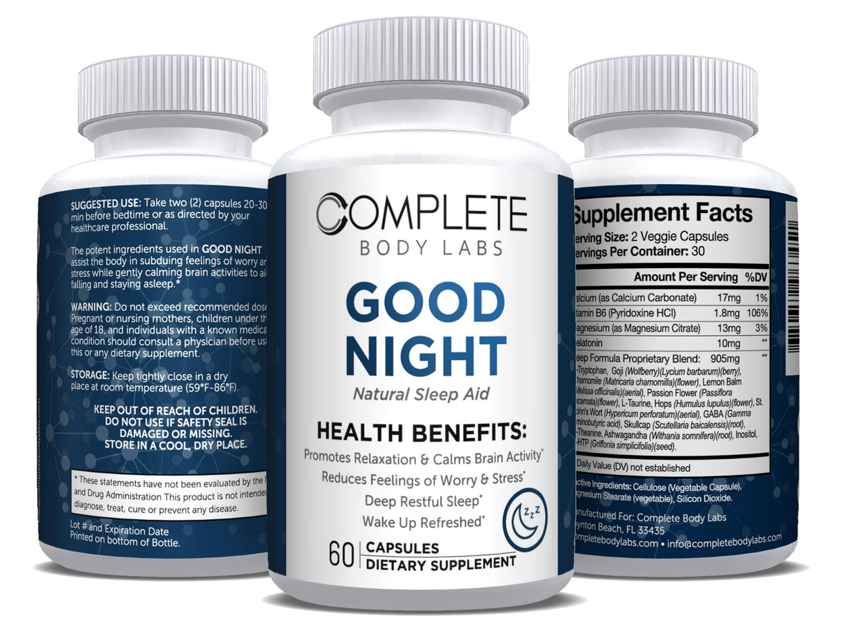 GOOD NIGHT (Natural Sleep Aid) Complete Body Labs 