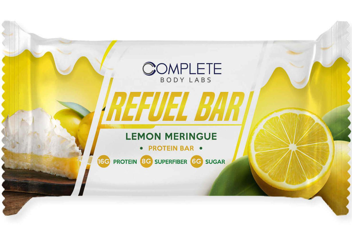 LEMON MERINGUE REFUEL BARS | Complete Body Labs | Probiotics, Nootropics, Brain Supplements, Protein Bars, Workout Supplements, Health Supplements, Omega-3 & Essential Vitamins For Men & Women