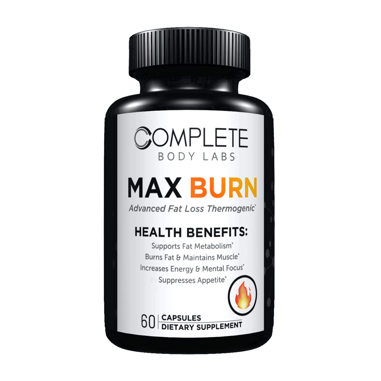 MAX BURN (Advanced Fat Loss Thermogenic) Complete Body Labs | Probiotics, Nootropics, Brain Supplements, Protein Bars, Workout Supplements, Health Supplements, Omega-3 & Essential Vitamins For Men & Women