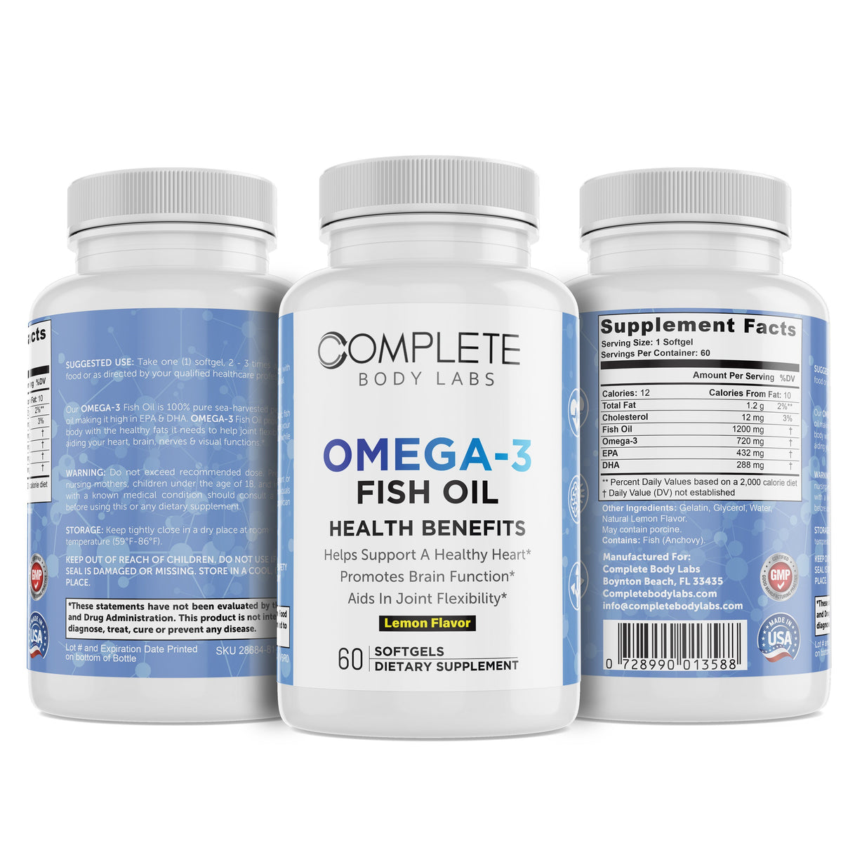 OMEGA-3 Fish Oil Complete Body Labs 