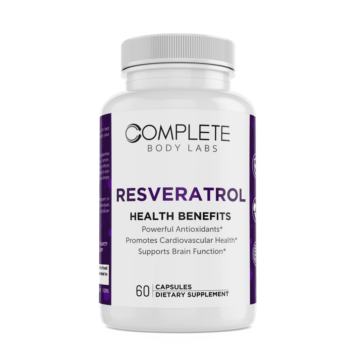 RESVERATROL | Complete Body Labs | Probiotics, Nootropics, Brain Supplements, Protein Bars, Workout Supplements, Health Supplements, Omega-3 & Essential Vitamins For Men & Women 