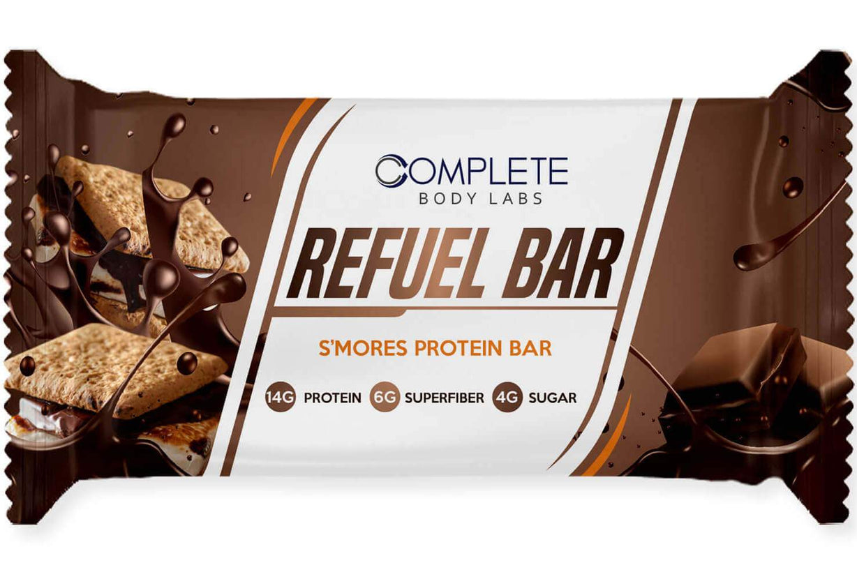 S'MORES REFUEL BARS | Complete Body Labs | Probiotics, Nootropics, Brain Supplements, Protein Bars, Workout Supplements, Health Supplements, Omega-3 & Essential Vitamins For Men & Women